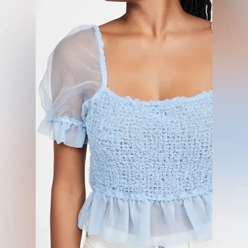 STAUD French Blue Cannon Top NWT